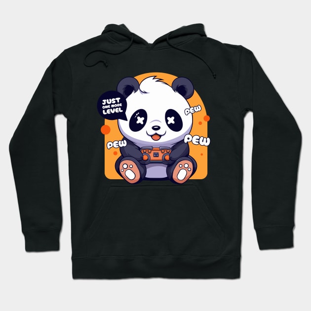 Gamer Panda Pew Pew Cute Kawaii Panda Video Games Hoodie by Art Joy Studio